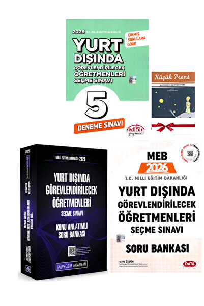 Pegem Akademi Yayıncılık 2027- 2026 Data Meb Yurt Dışı Öğretmenlik Sınavı Kon...