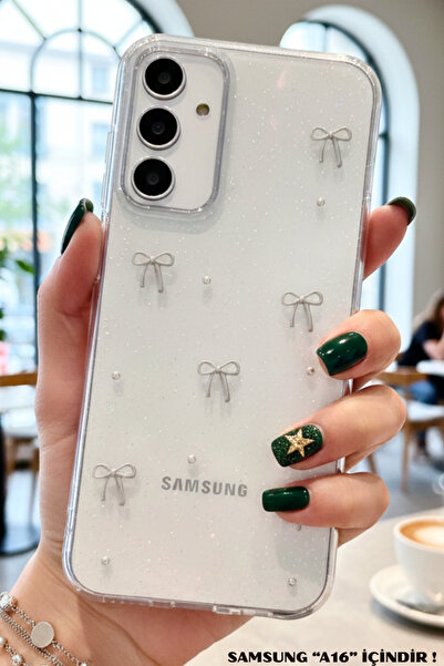 cepmoda حافظة لهاتف سامسونج جالاكسي “A16” بنمط “فيونك” فاخرة مع غطاء شفاف ثلا...