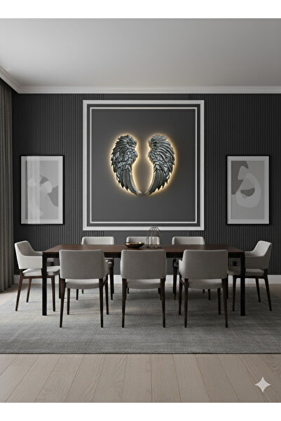 ASZEN Melek kanadı duvar aydınlatma aplik pilli Ebat(50×40)PİL HEDİYELİ