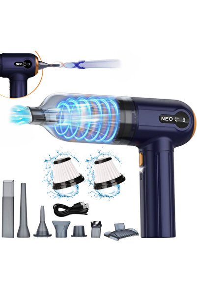 Neo Class 3 Kademeli Şarjlı Araç Süpürgesi, 15.000PA Çekim ve Üfleme, Dijital...