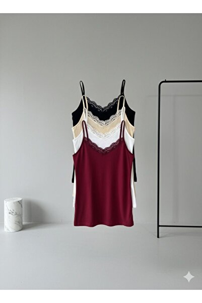 ek by_kuzeylingerie Women’s 4-Pack Cotton Spaghetti Strap Tank Top