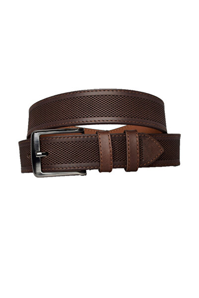 GoDeri 4 cm Wide Dark Brown 100% Genuine Leather Legend Belt - For Cotton, Canvas, Linen Trousers