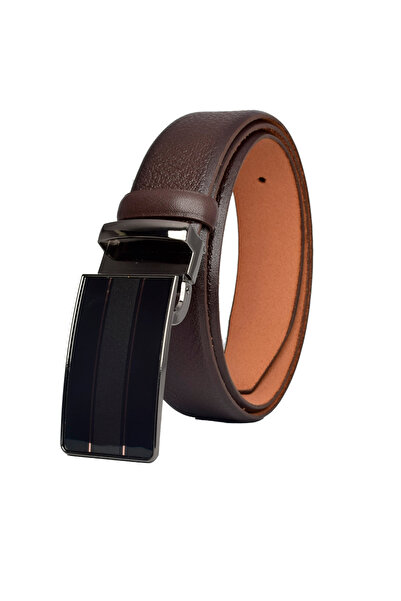 GoDeri 100% Genuine Leather, CLAMSHELL BUCKLE, Dark Brown Classic, Fabric Trouser Belt 3.5 cm_black2_kokflo