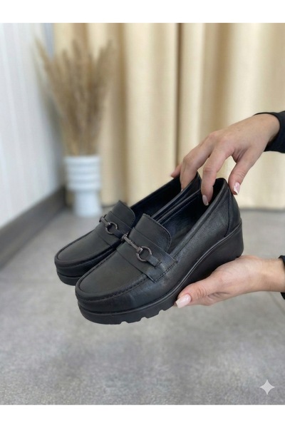 Tamdabu Ayakkabı ЧЕРЕН ОРИГИНАЛЕН КОЖЕН АНАТОМИЧЕН КАТРАМДЖИЙКА ДЕТАЙЛЕН УДОБЕН И СТИЛЕН ДАМСКИ ОБУВКИ TMD202529