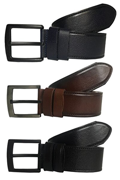 GoDeri Натуральна шкіра, супер набір з 3 ременів, 4,5 см, 3 шт. 62-63-64