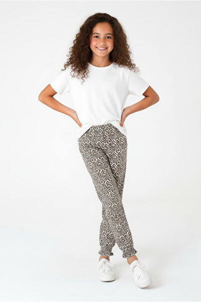Kyron Pantaloni din bumbac imprimați pentru fete cu manșete pe picioare / Cro...
