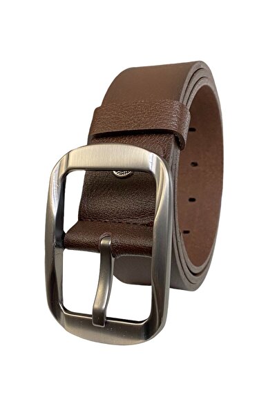 GoDeri 100% γνήσιο δέρμα, Legendary Smoked Oval Buckle; Σκούρο καφέ ζώνη 4 cm=καπνιστή.οβάλ