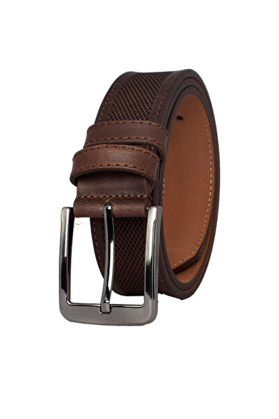 GoDeri 4 cm Wide Dark Brown 100% Genuine Leather Legend Belt - For Cotton, Canvas, Linen Trousers