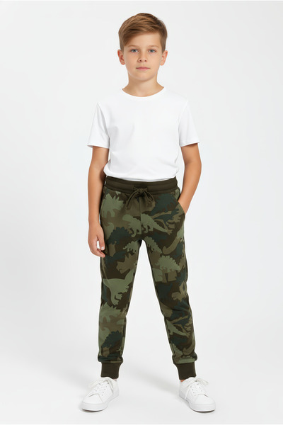 Kyron Pantaloni pentru băieți 100% bumbac cu model de camuflaj cu buzunare - ...