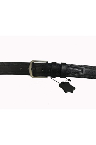 GoDeri Ζώνη τζιν με γνήσιο δέρμα μαύρο 4,5 εκ