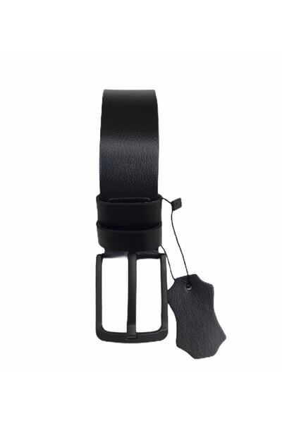 GoDeri Колан от естествена кожа 4 см, черен, както от деним, така и от плат = gkdk0015