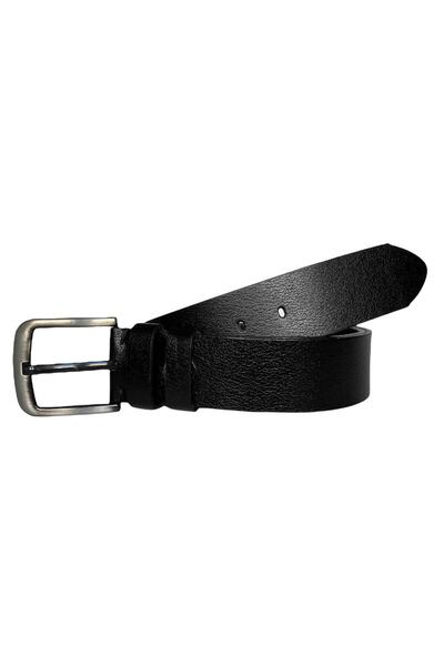 GoDeri Μαύρο τζιν από 100% γνήσιο δέρμα πλάτους 4,5 cm - Αθλητική ζώνη = Go-Go-Jeans