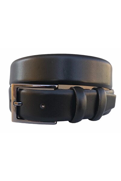 GoDeri Шкіряний чорний класичний ремінь для брюк 3,5 см = dk-0029