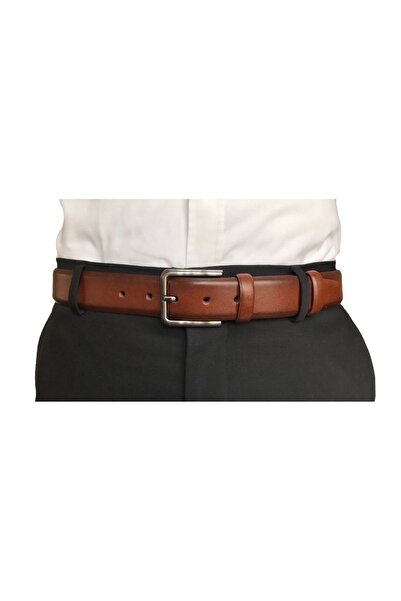 GoDeri Genuine Leather Tan Classic Trouser Belt - 3.5 Cm=go-dk-kla