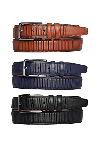 GoDeri 100% натуральна шкіра, комплект із 3 предметів, чорний, червоно-коричн...