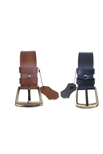 GÖKAY KEMER 100% γνήσιο πολυτελές δέρμα Super 2-Pece Tan, Navy Blue Sports Be...