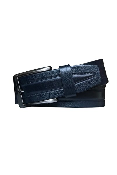 GoDeri Справжній якісний шкіряний ремінь з візерунком, синій, 4 см = dk-103