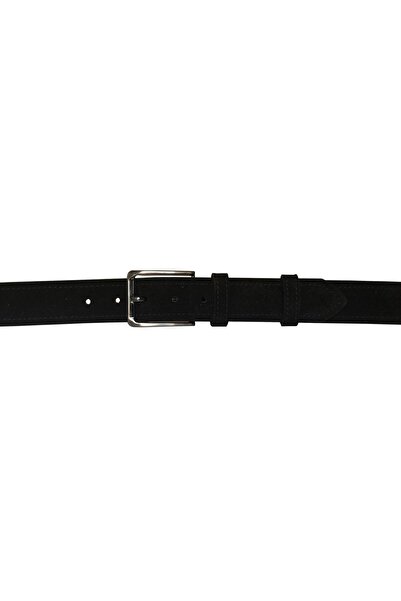 GoDeri Μαύρη Suede Γνήσια Δερμάτινη Ζώνη 4 cm - dk-süsi