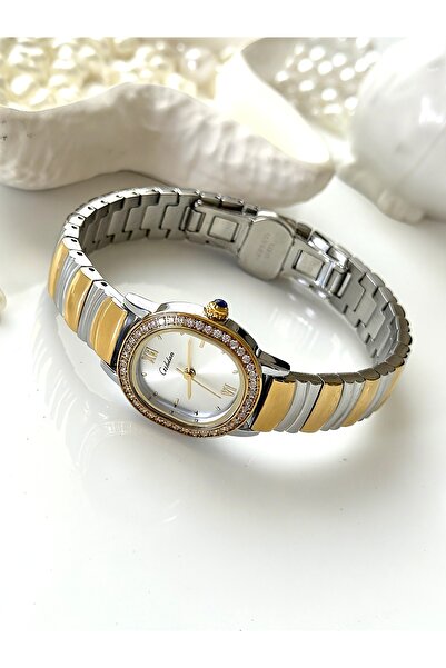 Forsining -Ceshdun-(Gold& Silver) Minimal Case Stone Women's Wrist Watch
