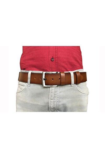 GoDeri 100% γνήσιο δέρμα ποιότητας 4,5 εκ. καφέ τζιν, αθλητική ζώνη = go-dk-jeat