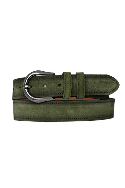 GoDeri 100% Prava koža , Nikel Sa kopčom 4 cm Suket svetlozeleni ženski Kaiš i