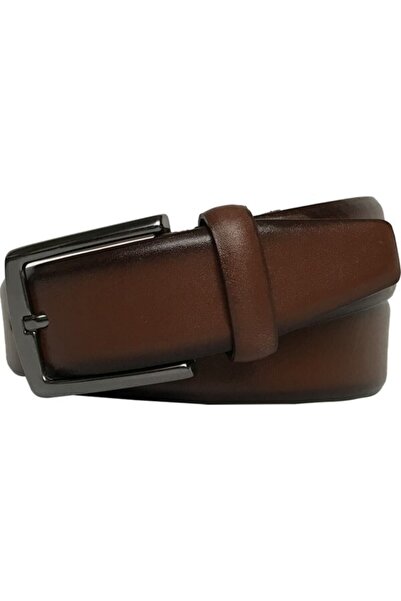 GoDeri Ζώνη παντελονιού από γνήσιο δέρμα Tan Classic - 3,5 cm