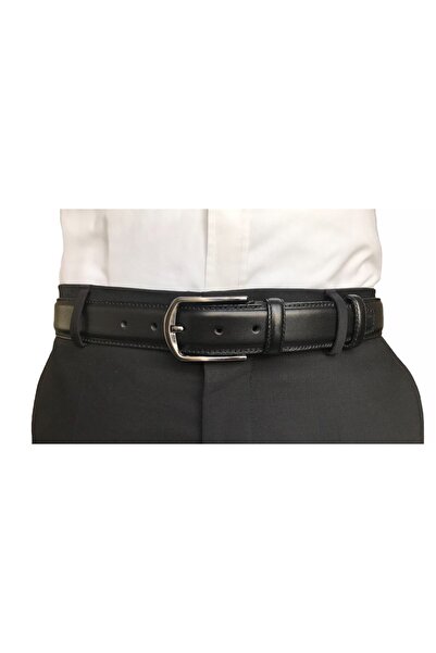 GoDeri Ζώνη παντελονιού από γνήσιο δέρμα ποιότητας Κλασικό υφασμάτινο σετ; Μαύρο, Καφέ, Ναυτικό Μπλε, Μαύρο 3,5 εκ. 4τμχ=κντ