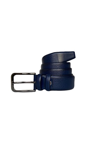 GoDeri 100% Γνήσιο Δέρμα Ποιότητας, Navy Blue Classic, Υφασμάτινη Ζώνη Παντελονιού 3,5 cm=dk-142-143-144