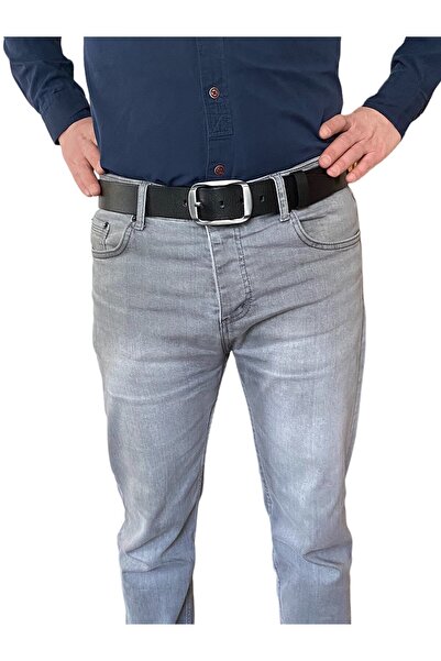 GoDeri 100% γνήσιο δέρμα, Legendary Smoked Oval Buckle; Μαύρη ζώνη 4 cm=καπνιστή.οβάλ