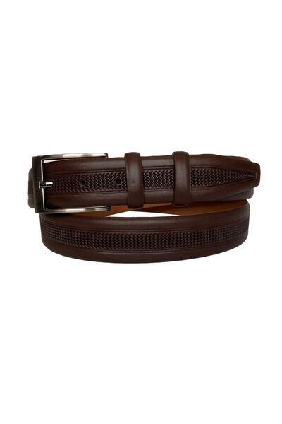 GoDeri 100% натуральна шкіра, середнього відтінку коричневого кольору, класичний, тканинний ремінь для брюк 3,5 см = dk-138-139