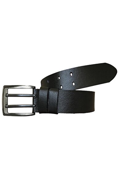GoDeri Спортивний ремінь з натуральної шкіри з подвійним язичком для чорних джинсів 4,5 см = dk-110