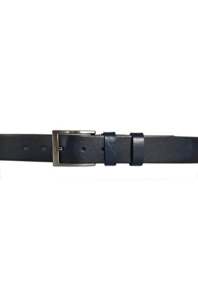 GoDeri Справжній шкіряний ремінь з темно-синьої тканини 3,5 см = dk-0079