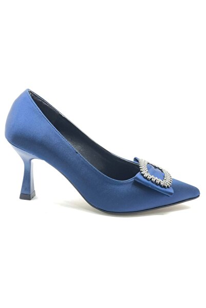 KOCAMANLAR Feles square buckle 8 cm heeled stiletto women's shoes blue