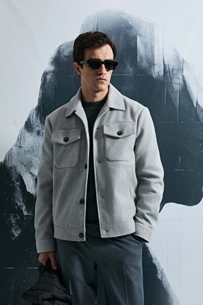 Lufian 112120262 Good Men's Knitted Jacket Gray