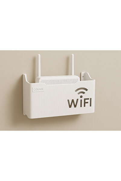tozlupazar White Plexiglass Wifi Box Wall Hanging Insurance and Modem Storage Box 25X15X6 cm
