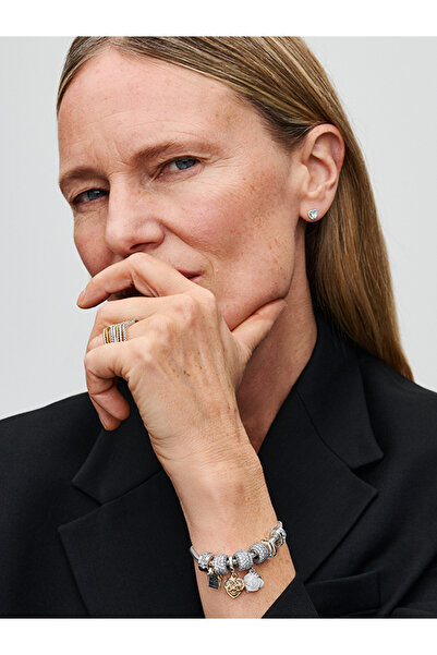 Pandora Moments Kalp Klipsli 925 Ayar Gümüş Bileklik