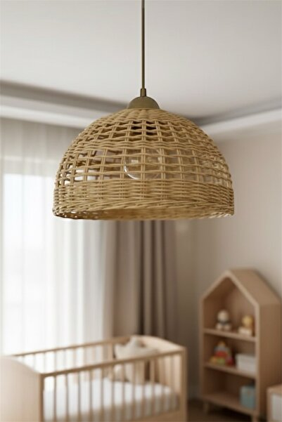 afralya home İskandinav Rustik Salon-yatak Odası-mutfak Avizesi Rattan Craftp...