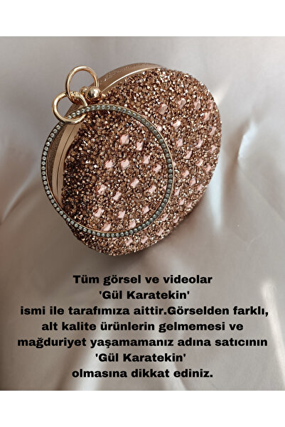 Gül Karatekin Rochie de seara Crystal Stone Geanta portofoliu dama rotunda