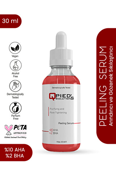 Canlandırıcı Ve Cilt Tonu Eşitleyici Aha Bha Peeling Serum (AHA 10% BHA 2%) 30ml