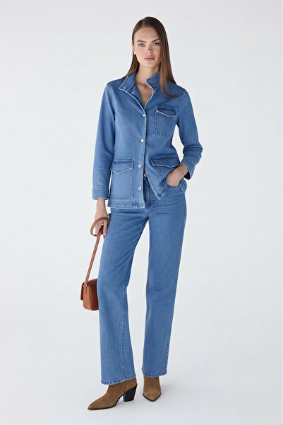 Masha Kate Jachetă de blugi cu croială normală