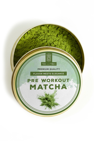 Mel and Mira Pre-Workout Matcha Powder 25g, Antrenman Öncesi Sporcu Matchası ...