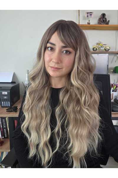 Perukçu Alev UZUN DALGALI PERUK MÜKEMMEL GÖRÜNÜM 1008NO