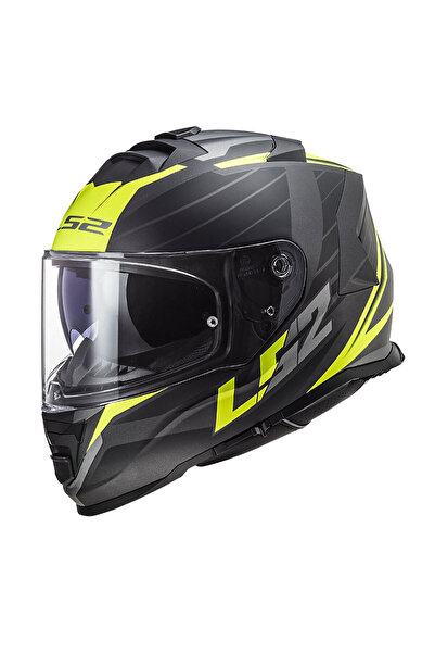 LS2 STORM 2 NERVE MAT SİYAH-NEON SARI KASK