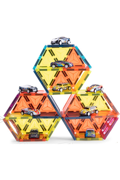 Bufnitel Magnetic game - Car parking 66 pieces (7.5 cm)