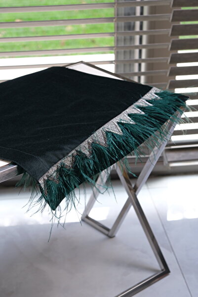 Leoinart Tüylü Yeşil Kadife Runner