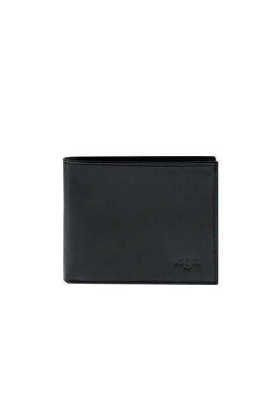Kiğılı Plain Men's Card Holder Leather Wallet with Coin Compartment