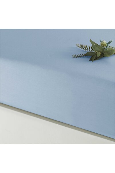 Linens Mix&Match Cotton Satin Double Fitted Sheet Blue