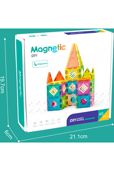 Bufnitel Set de constructie magnetic - 48 piese (5.5 cm)