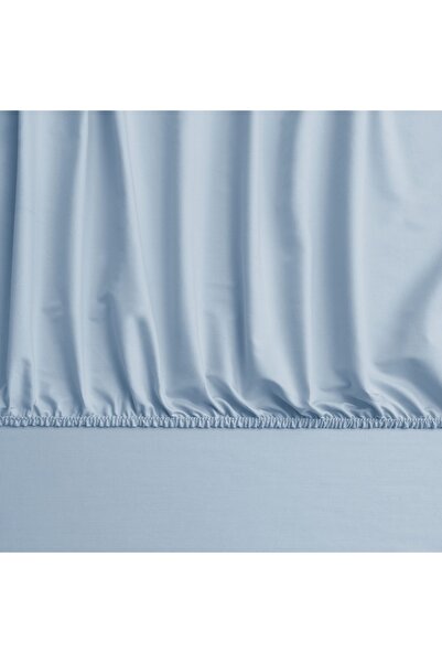 Linens Mix&Match Cotton Satin Single Fitted Sheet Blue