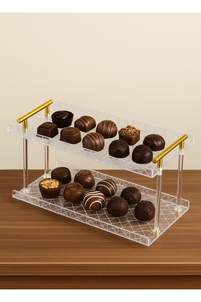 ALQANNAS Two-tier acrylic serving dish with an Islamic pattern, high quality ...